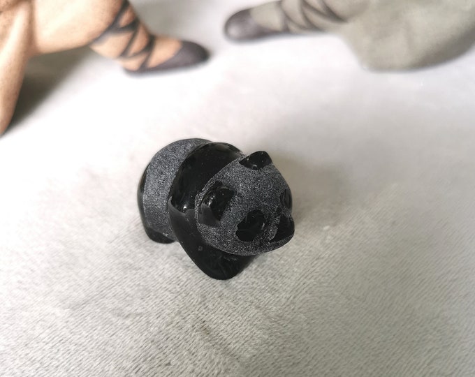 Carved Panda (Black Obsidian)