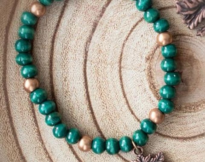 Beaded Green Man Charm Bracelet