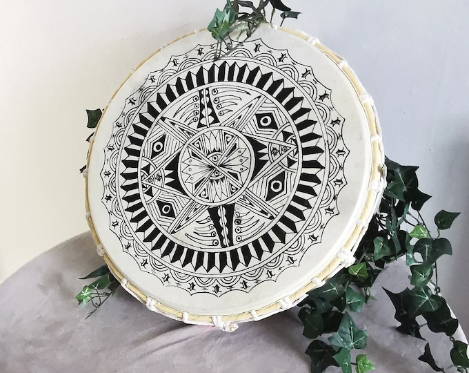 Shamanic Drum (Black Star Pattern)