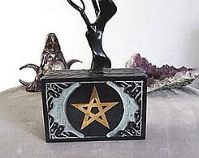 Soapstone Tarot box with Pentacle Design