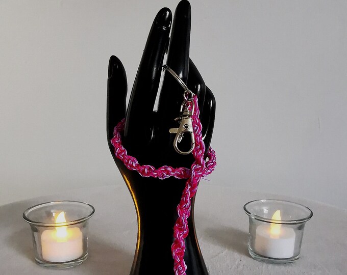 Keyring/Bracelet Set (Pink/Lilac) - Handmade by Ylva