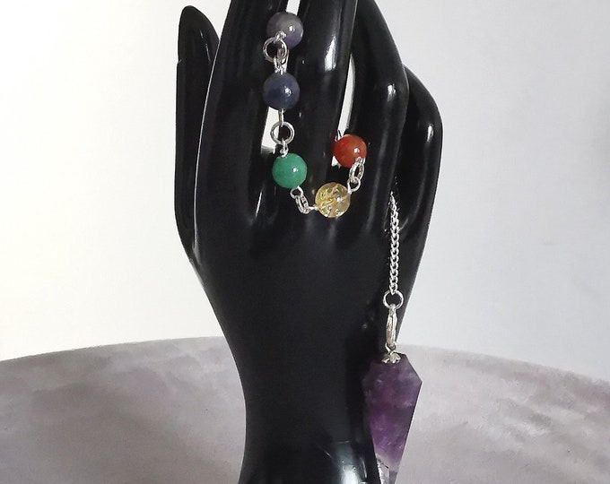 Banded Amethyst Chakra Dowsing Pendulum