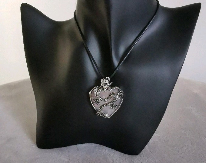 Dragon Heart Pendant with Rose Quartz