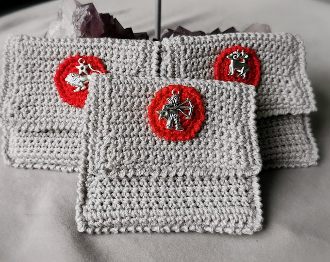 Card Purses with Zodiac Signs/Fire & Water Elements (6 different signs available) - Handmade by Ylva