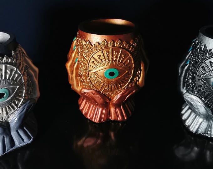 Altartool Holder Hands & The Eye (3 different variations available) - casted and handpainted by Ylva