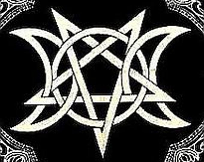Altar cloth Black/White - Small (Triple Moon/Pentagram)
