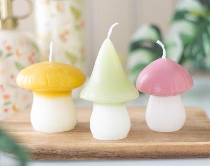Mushroom Themed Candles (Set of 3)