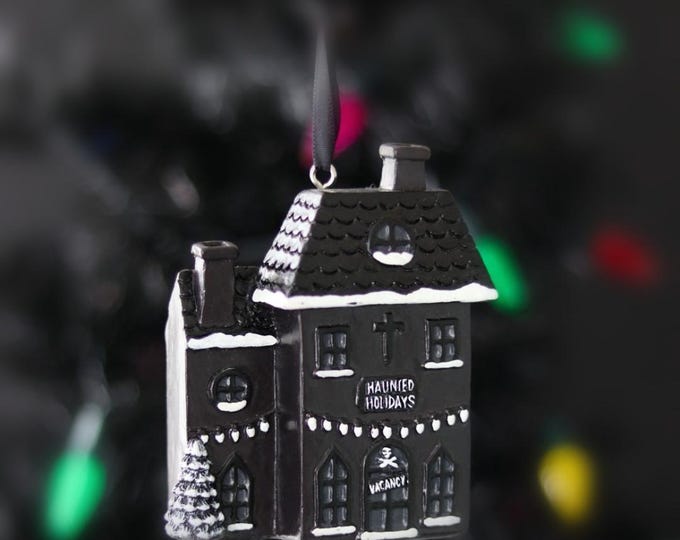 Hanging Haunted Halloween House Ornament