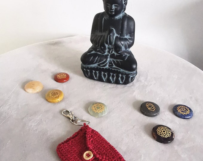 Small Keyring Purse (Burgundy)  - Handmade by Ylva