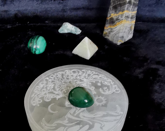 Selenite Tree of Life Plate