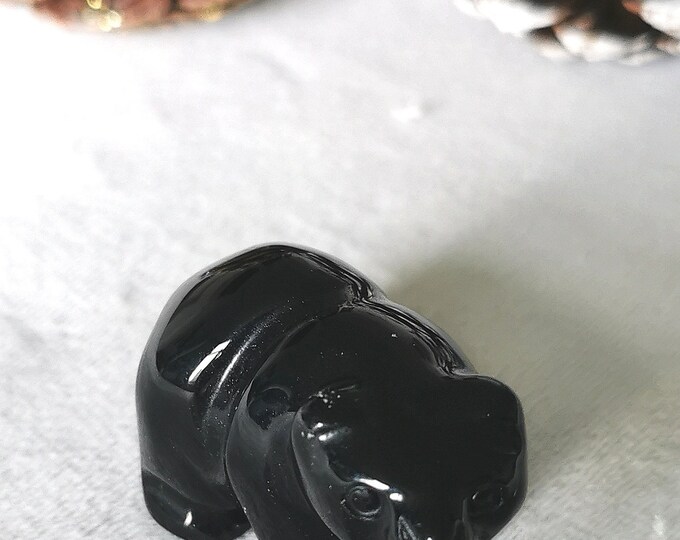 Carved Bear (Black Obsidian)