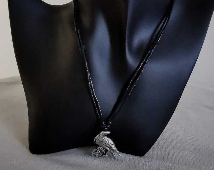 Crow on Pentagram Necklace