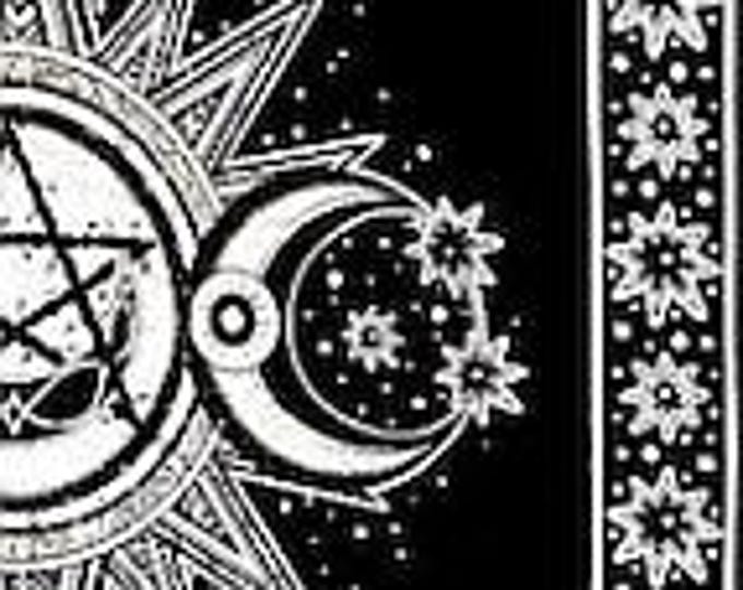 Altar Cloth Black /white (Triple Moon/Pentagram)