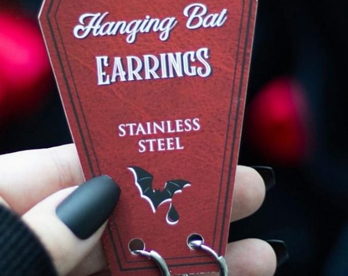 Halloween Hanging Bat Earrings