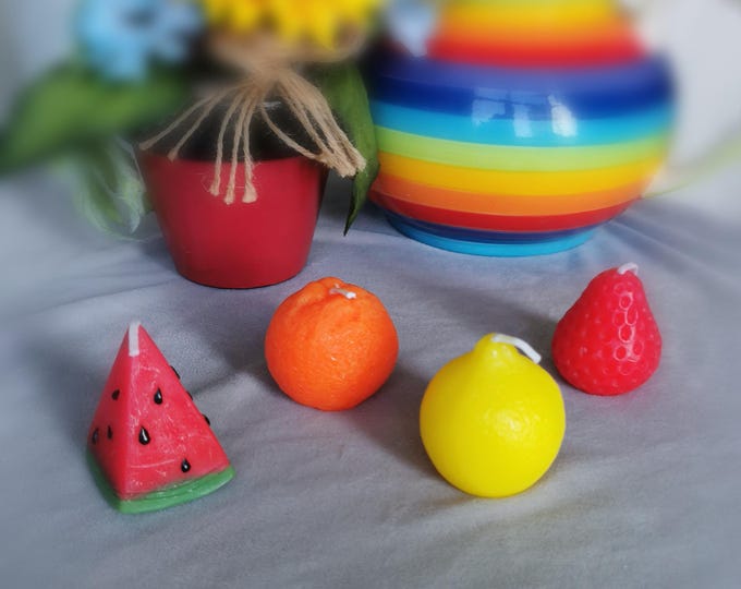 Set of 4 small Fruit Candles