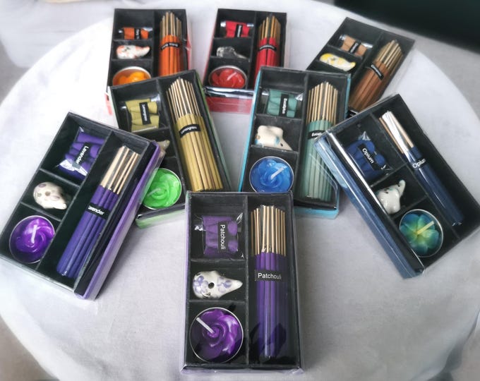 Incense Gift Box with small Elephant holder (8 different variations available)