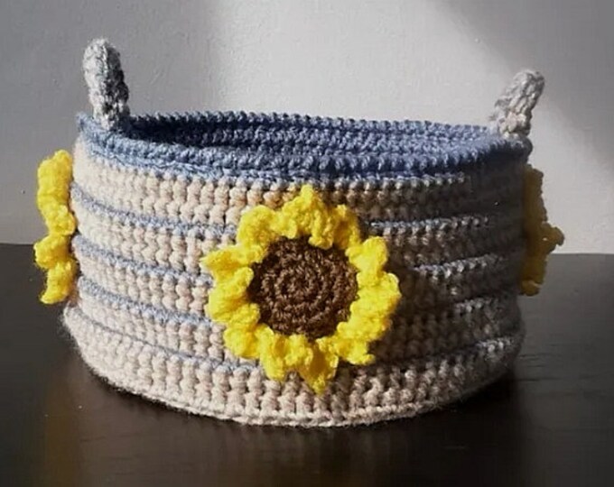 Sunflower Storage Basket - Handmade by Ylva