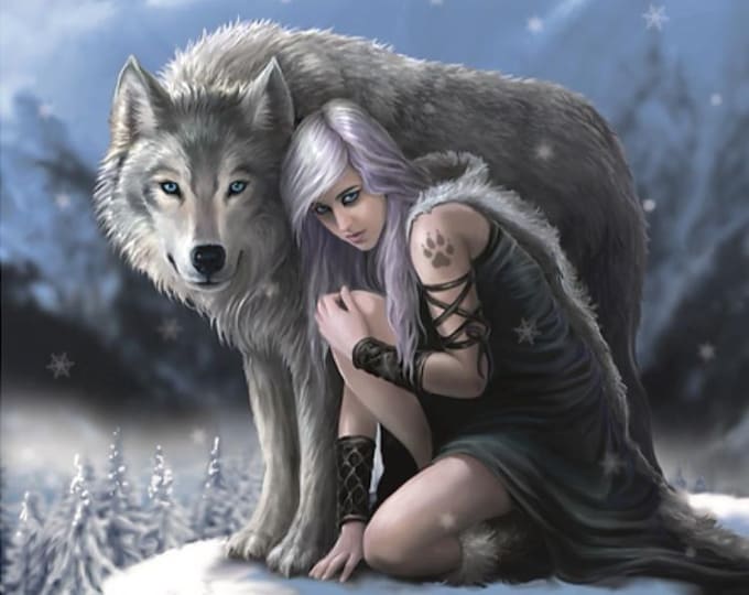 Yuletide Wolf Greeting Card