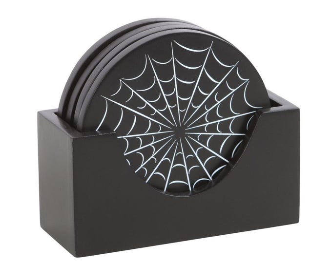 Set of 4 Spiderweb Halloween Coaters