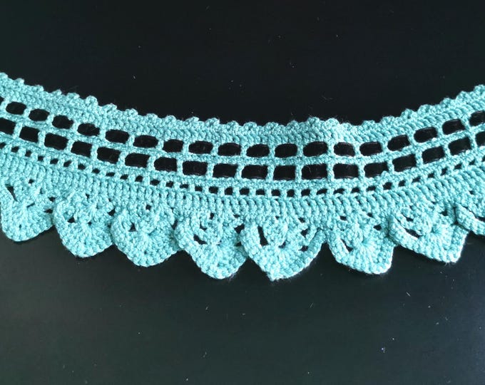 Crochet Choker Necklace Green - handmade by Ylva