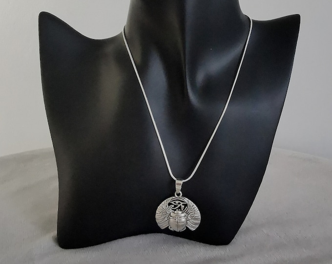 Egyptian Scarab Pendant (Sterling Silver)