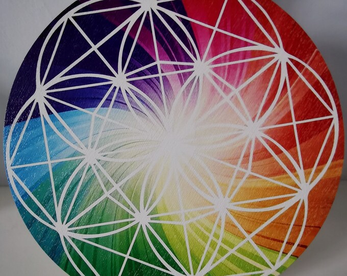 Wooden Seed of Life Crystal Grid Board
