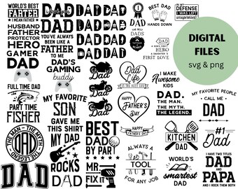 Vaderdag gesneden SVG-bestanden – Dad Quotes, Cricut en silhouet (digitale download)