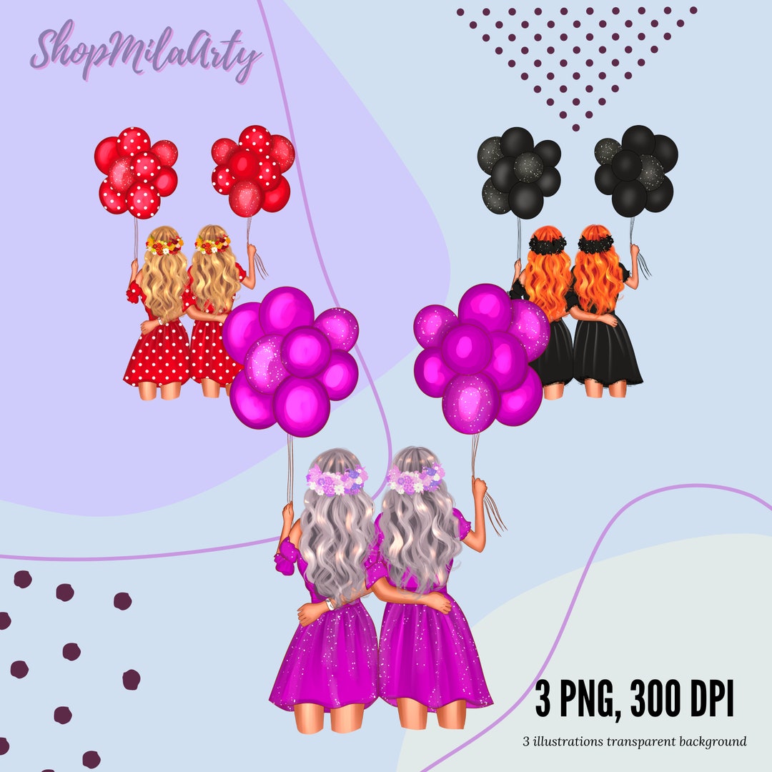 Fashion Clipart Birthday Girls Clipart Friends With Balloons Fashion fashion-clipart-birthday-girls-clipart-friends-with-balloons-fashion