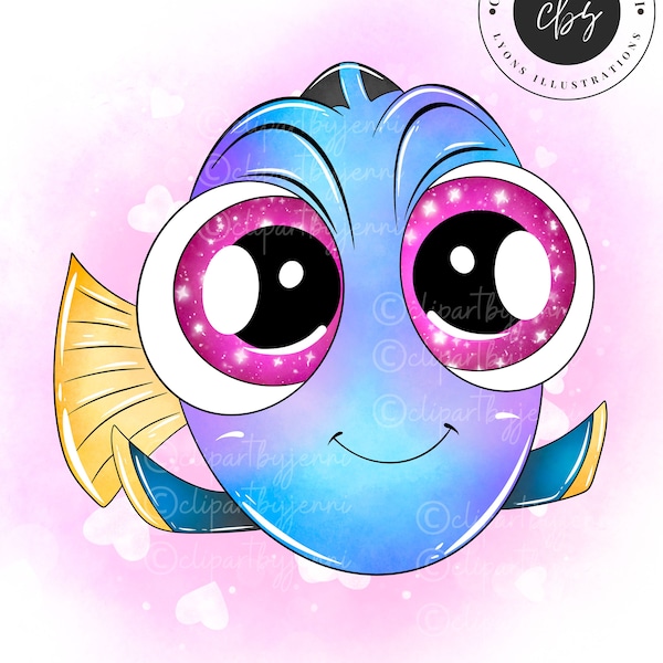Watercolour Dory Clipart / Finding Nemo Dory PNG Printable 300 Dpi / Dory Digital Download / Dory Sublimation / Fish Clipart / Finding Nemo