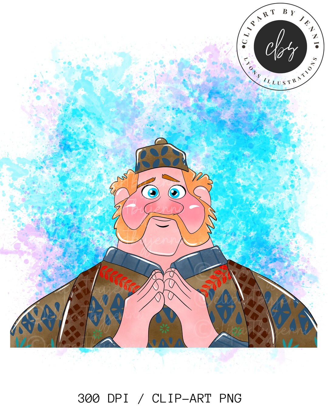 Watercolour Frozen Oaken Yoohoo Clipart / Frozen Yoohoo PNG Printable