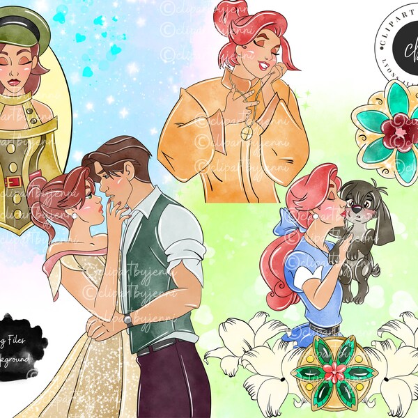 Watercolour Anastasia Movie Clipart / Anastasia Dimitri Clipart / Anastasia PNG Printable Digital Download/ Anastasia Sublimation PNG Bundle