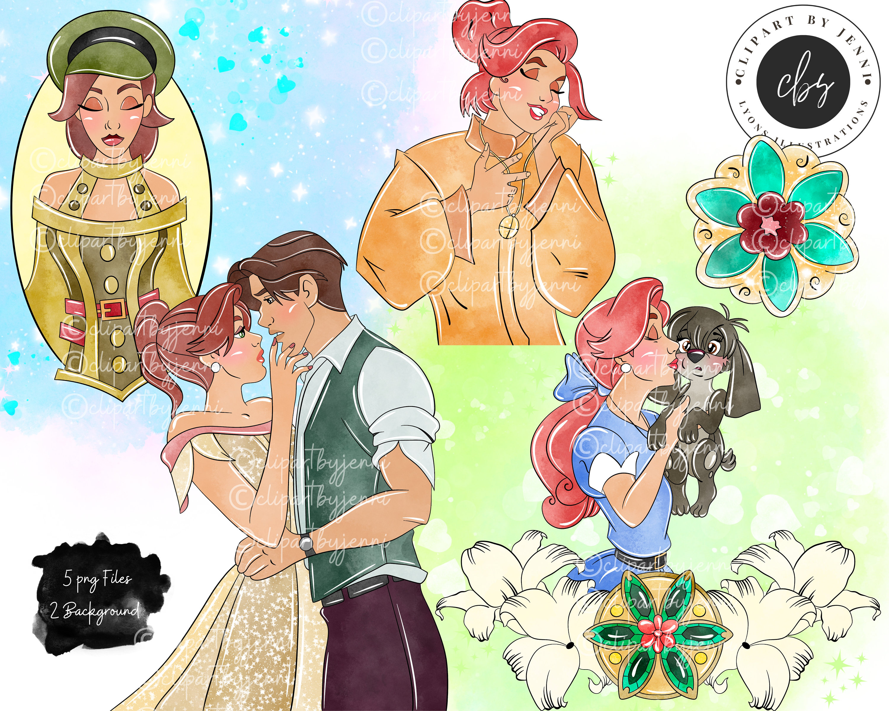 Watercolour Anastasia Movie Clipart / Anastasia Dimitri Clipart