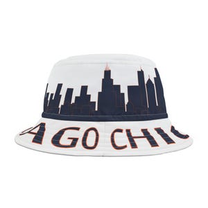 White Chicago Cityscape Bucket Hat (AOP)
