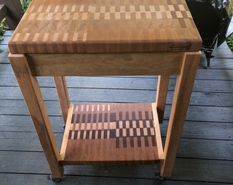 Exotic Wood Rolling Butcher Block.