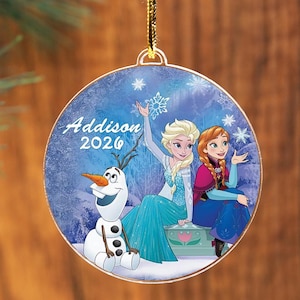 Custom Frozen Ornament, Disney Frozen Elsa Gift, Kids Xmas Keepsake, Tree Decor for Girls