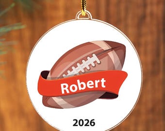 Football Ornament 2026, PersonalizedGift for Player, Custom Coach Gift, Football Team Keepsake, Sports Decor