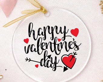 Customizable Valentine's Day Ornament, Arrow & Heart, Acrylic Romantic Decor, February 14th Decor Idea