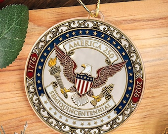 Patriotic American Ornament, Elegant Eagle Ornament, Independence Anniversary Decor