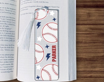 Custom Name Sports Bookmark For Reader,Bookworm and Book Lover Student Gift,Basketball,Baseball,Football,Soccer,Volleyball Bookmark For Kids