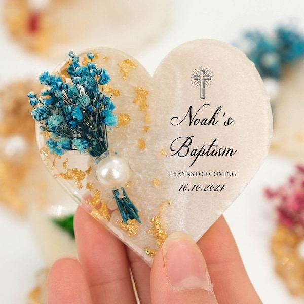 Baptism Favors For Guest,Personalized Christening Gift,Baptism Favors For Boy & Girl,Resin Fridge Epoxy Magnet,Custom First Communion Gifts