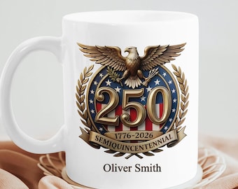 Personalized USA Anniversary Mug, American Pride Keepsake, US Freedom Memorial Mug