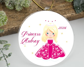 Custom Princess Ornament 2026, Toddler Christmas Gift, Baby Shower Favor, Decor For Little Girl