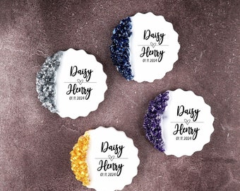 Resin Magnet Wedding Favors,Personalized Epoxy Magnet For Guests in Bulk,Rustic Bridal Shower Gifts,Custom Engagement Favors,Fridge Magnets