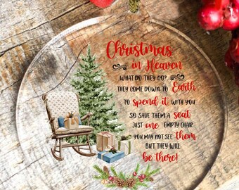 Christmas in Heaven Memorial Ornament, Loss of Loved One Remembrance Gift, Sympathy  Tree Decor