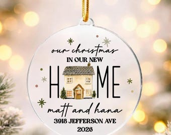 Personalized New Home Ornament 2026, Custom Address Christmas Gift, New House Keepsake