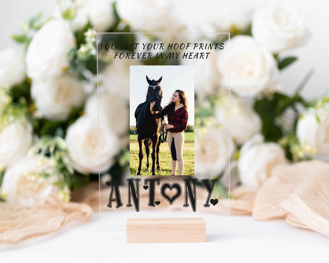 Personalized Memorial Horse Moon Door Sign - Woman With Up to 2 Horses - Life Is Better With A Horse main image 1