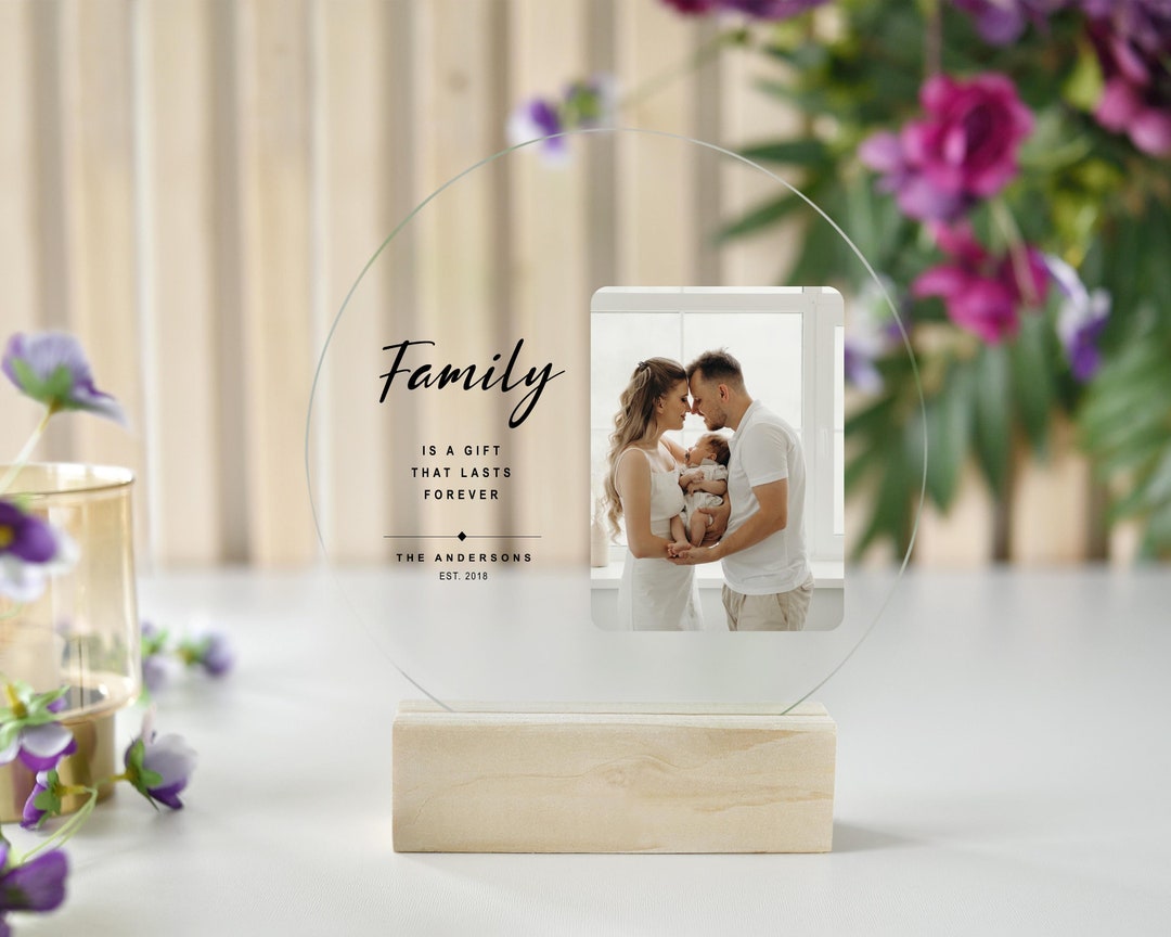 Custom Photo Acrylic Plaque,personalized Family Home Decor,memorial Gift,family Picture Keepsake