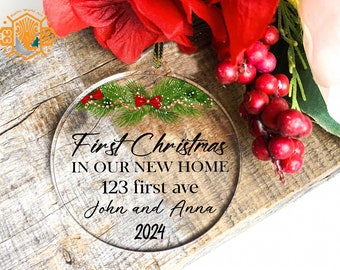 First Christmas in Our New Home Ornament 2026, Personalized Acrylic Tree Decoration, Couples Keepsake