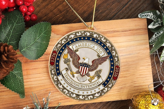 America 250th Year Patriotic Ornament, Elegant Eagle Ornament, Independence Anniversary Decor