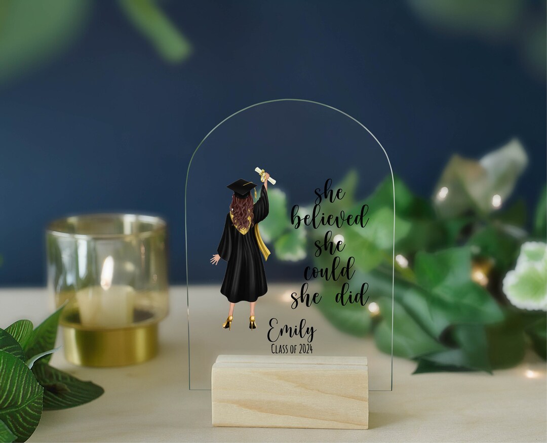 Custom Graduation Acrylic Plaque, Personalized Grad Gift, Keepsake for ...
